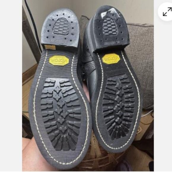 Double H Womens Black Leather Laces Buckle Combat Logger Boots Size 9 USA Made - Picture 5 of 7